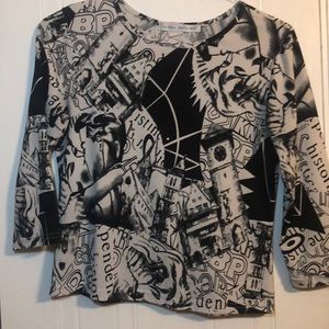 black and white shirt